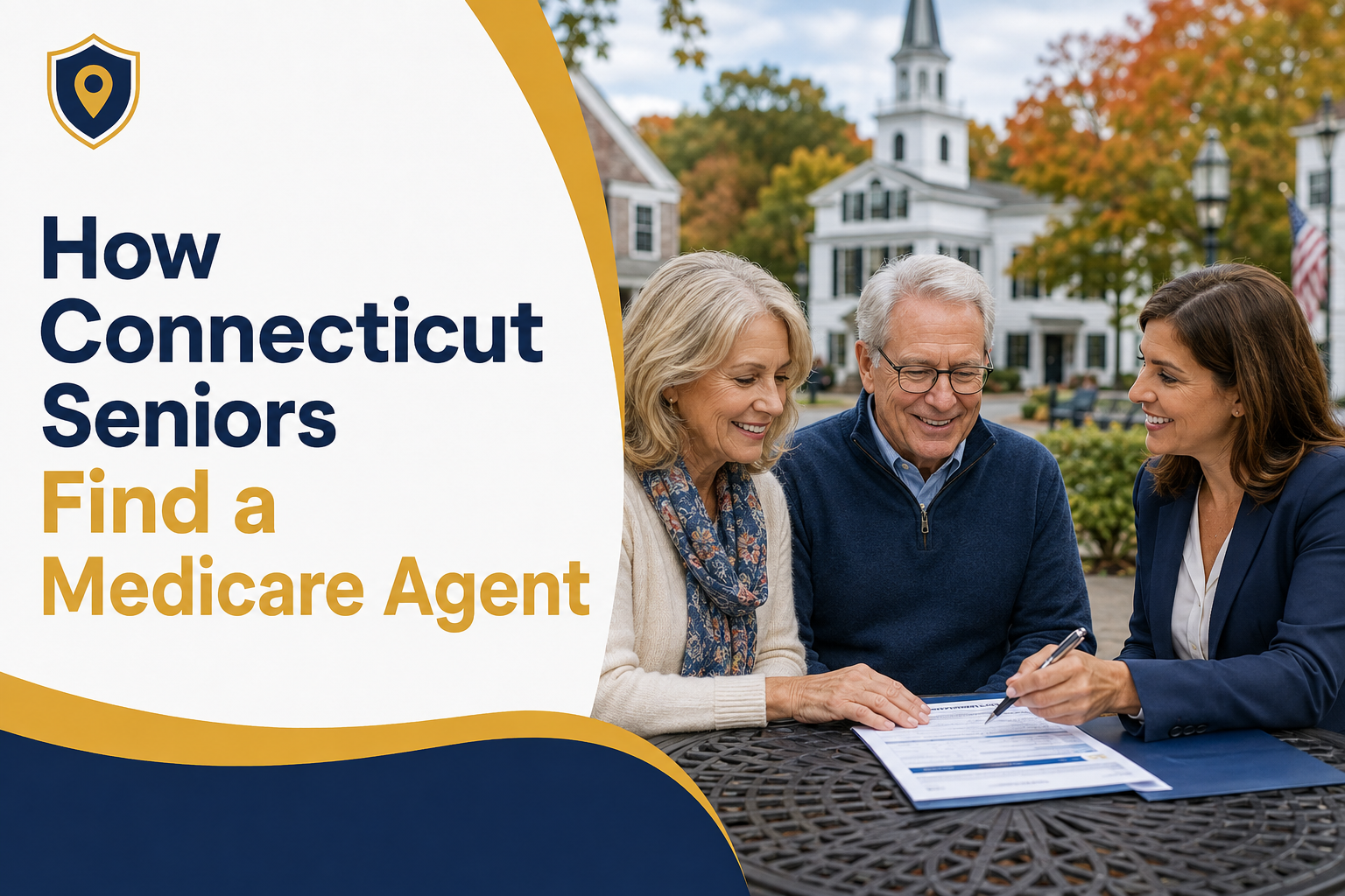 Connecticut senior couple consulting a local licensed Medicare agent